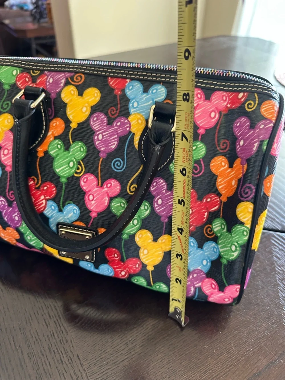 Dooney & Bourke Disney Black Multicolor Balloon Print Satchel - Picture 5 of 5